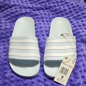 Adidas Aqua Women's Slide Sandals - Light Blue
